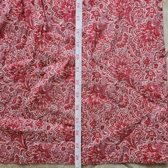 Lands' End Tunic Womens Sz Medium 3/4 Slv Brushed Twill Red Pink Paisley 511833 - Picture 9 of 9